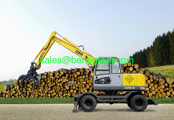 small wheel excavator with 0.23cbm bucket log grapple for sugarcane loading proveedor