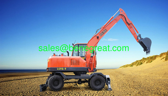 Excavadora de ruedas de 6t/7T/8T/9T con cubo de 0,28cbm Excavadora de ruedas de 7t con agarre de troncos para la carga de madera proveedor