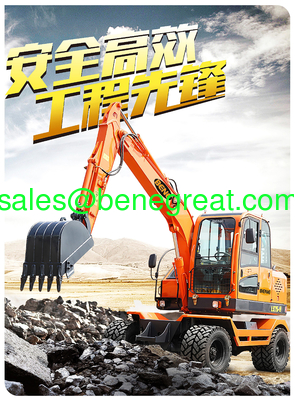 Chinese 6ton mini wheel excavator with hydraulic pump 6 ton wheel excavator with grapple attachment proveedor