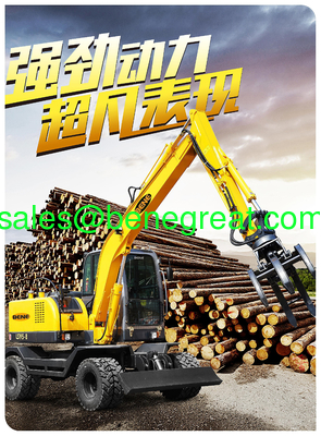 Chinese 6ton mini wheel excavator with hydraulic pump 6 ton wheel excavator with grapple attachment proveedor